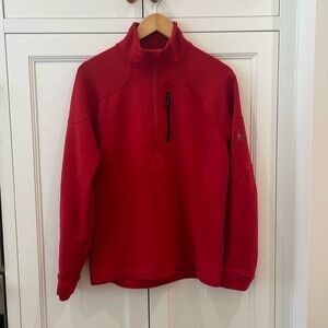 Smartwool 1/4 Zip Red Pullover Jacket—GREAT!!   EXCELLENT, Like New—Size M